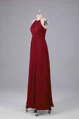 Elegante halter sleutelgat chiffon bruidsmeisje jurken
