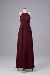 Elegante halter sleutelgat chiffon bruidsmeisje jurken