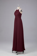 Elegante halter sleutelgat chiffon bruidsmeisje jurken