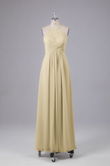 Elegante halter sleutelgat chiffon bruidsmeisje jurken