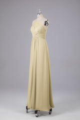 Elegante halter sleutelgat chiffon bruidsmeisje jurken