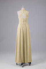 Elegante halter sleutelgat chiffon bruidsmeisje jurken