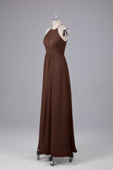 Elegante halter sleutelgat chiffon bruidsmeisje jurken
