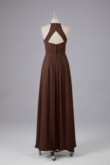 Elegante halter sleutelgat chiffon bruidsmeisje jurken