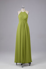 Elegante halter sleutelgat chiffon bruidsmeisje jurken