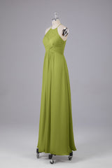 Elegante halter sleutelgat chiffon bruidsmeisje jurken