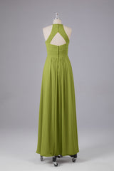 Elegante halter sleutelgat chiffon bruidsmeisje jurken