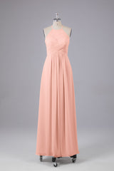 Elegante halter sleutelgat chiffon bruidsmeisje jurken