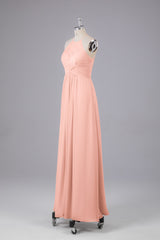 Elegante halter sleutelgat chiffon bruidsmeisje jurken