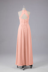 Elegante halter sleutelgat chiffon bruidsmeisje jurken