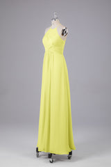 Elegante halter sleutelgat chiffon bruidsmeisje jurken