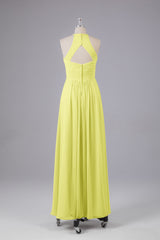 Elegante halter sleutelgat chiffon bruidsmeisje jurken
