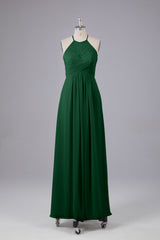 Elegante halter sleutelgat chiffon bruidsmeisje jurken