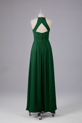 Elegante halter sleutelgat chiffon bruidsmeisje jurken