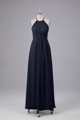 Elegante halter sleutelgat chiffon bruidsmeisje jurken