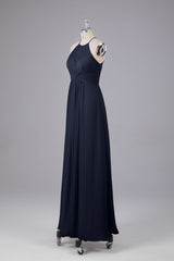 Elegante halter sleutelgat chiffon bruidsmeisje jurken