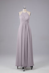 Elegante halter sleutelgat chiffon bruidsmeisje jurken