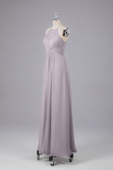 Elegante halter sleutelgat chiffon bruidsmeisje jurken