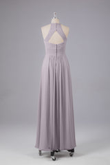 Elegante halter sleutelgat chiffon bruidsmeisje jurken