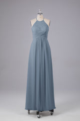 Elegante halter sleutelgat chiffon bruidsmeisje jurken