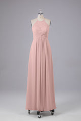 Elegante halter sleutelgat chiffon bruidsmeisje jurken