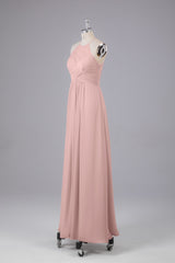 Elegante halter sleutelgat chiffon bruidsmeisje jurken
