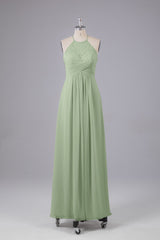 Elegante halter sleutelgat chiffon bruidsmeisje jurken