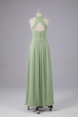 Elegante halter sleutelgat chiffon bruidsmeisje jurken