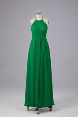 Elegante halter sleutelgat chiffon bruidsmeisje jurken