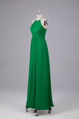 Elegante halter sleutelgat chiffon bruidsmeisje jurken