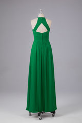 Elegante halter sleutelgat chiffon bruidsmeisje jurken