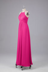 Elegante halter sleutelgat chiffon bruidsmeisje jurken