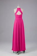 Elegante halter sleutelgat chiffon bruidsmeisje jurken