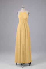 Elegante halter sleutelgat chiffon bruidsmeisje jurken
