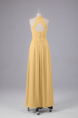 Elegante halter sleutelgat chiffon bruidsmeisje jurken