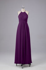 Elegante halter sleutelgat chiffon bruidsmeisje jurken