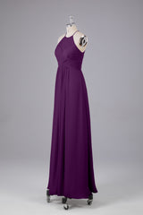 Elegante halter sleutelgat chiffon bruidsmeisje jurken