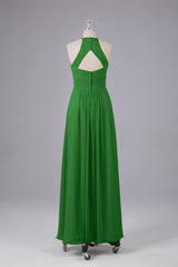 Elegante halter sleutelgat chiffon bruidsmeisje jurken