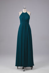 Elegante halter sleutelgat chiffon bruidsmeisje jurken