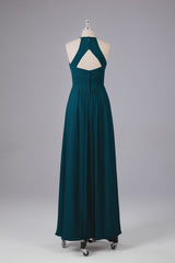 Elegante halter sleutelgat chiffon bruidsmeisje jurken