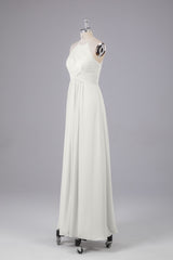 Elegante halter sleutelgat chiffon bruidsmeisje jurken