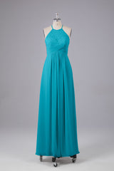 Elegante halter sleutelgat chiffon bruidsmeisje jurken