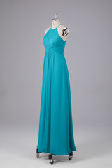 Elegante halter sleutelgat chiffon bruidsmeisje jurken