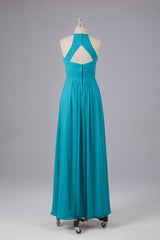Elegante halter sleutelgat chiffon bruidsmeisje jurken