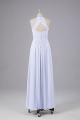 Elegante halter sleutelgat chiffon bruidsmeisje jurken