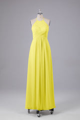 Elegante halter sleutelgat chiffon bruidsmeisje jurken