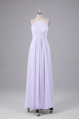 Elegante halter sleutelgat chiffon bruidsmeisje jurken