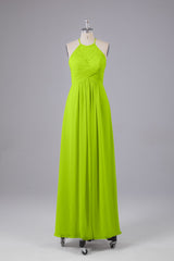 Elegante halter sleutelgat chiffon bruidsmeisje jurken