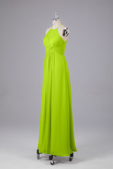 Elegante halter sleutelgat chiffon bruidsmeisje jurken