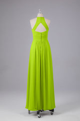 Elegante halter sleutelgat chiffon bruidsmeisje jurken